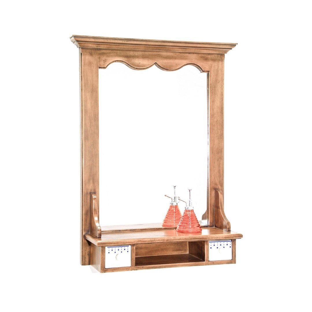 Mirror 2Drws DC5026, Solid wood mirror with drawers, luxurious design