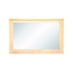 Mirror Hong Kong DC5049, Modern horizontal design wall-mounted mirror with real wood, view 4