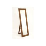 Mirror DC5058, Wide horizontal wall-mounted mirror with real wood frame, modern design