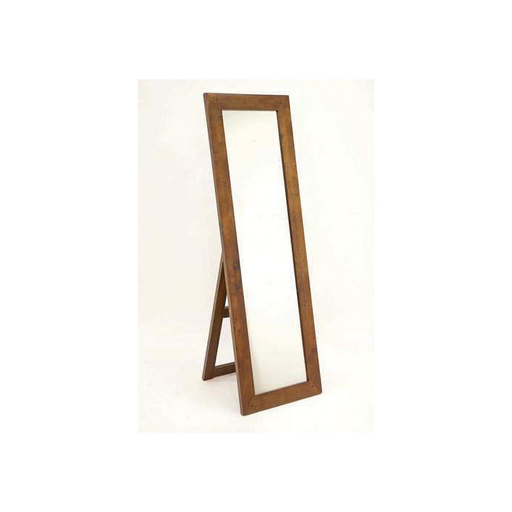 Mirror DC5058, Wide horizontal wall-mounted mirror with real wood frame, modern design