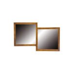 Mirror DC5060, Horizontal wall-mounted mirror with real wood, luxurious design