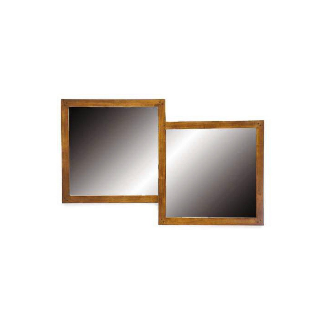 Mirror DC5060, Horizontal wall-mounted mirror with real wood, luxurious design