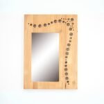Mirror Bubble DC5065, Rectangular real wood mirror with circular pattern, view 2