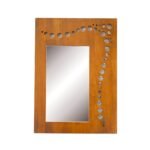 Mirror Bubble DC5065, Rectangular real wood mirror with circular pattern, view 3