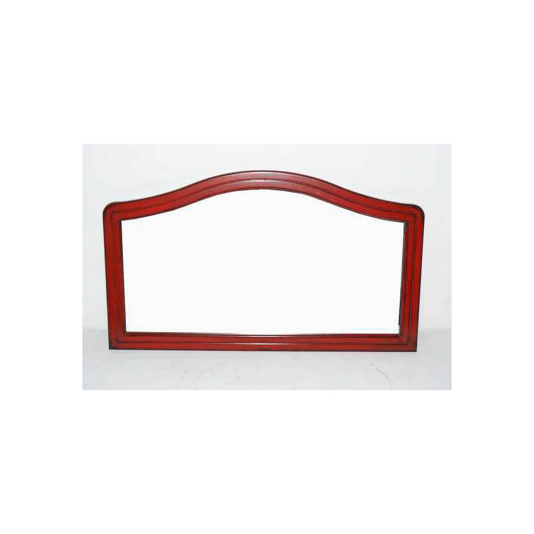 Mirror DC5070, Horizontal wall-mounted mirror with real wood base, 120 cm