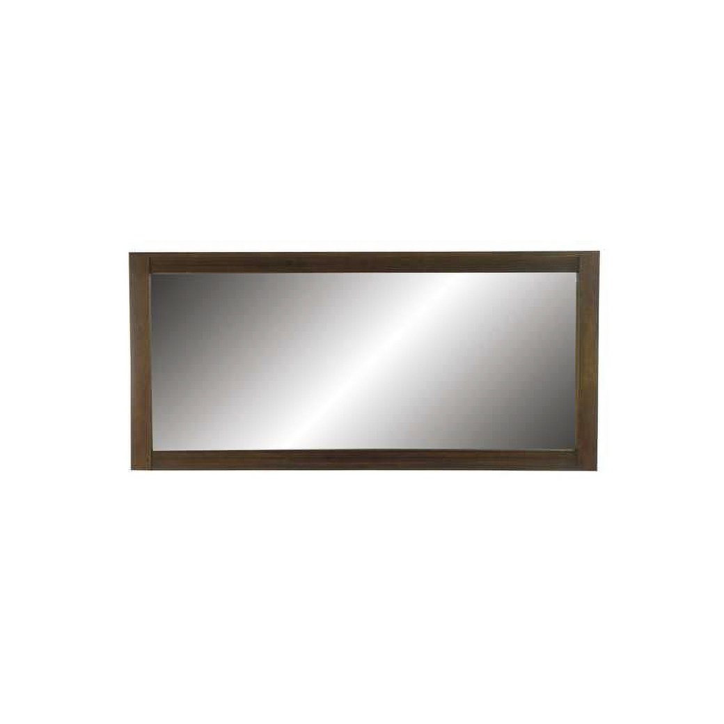 Mirror DC5078, Horizontal wall-mounted mirror with real wood frame, 150 cm