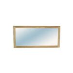 Mirror DC5080, Horizontal wall-mounted mirror with real wood base, 160 cm