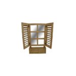 Indoor Wall Window Provence DC5082, Real wood wall panel with vintage window design