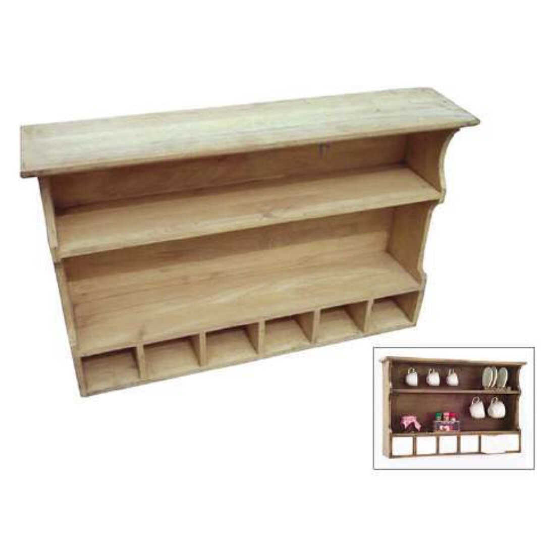 Coffee Rack DR2007, Solid wood shelving unit with 6 drawers