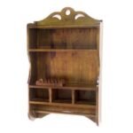 Wall Plate Rack DR2008, Solid wood wall shelf with 3 drawers, view 2