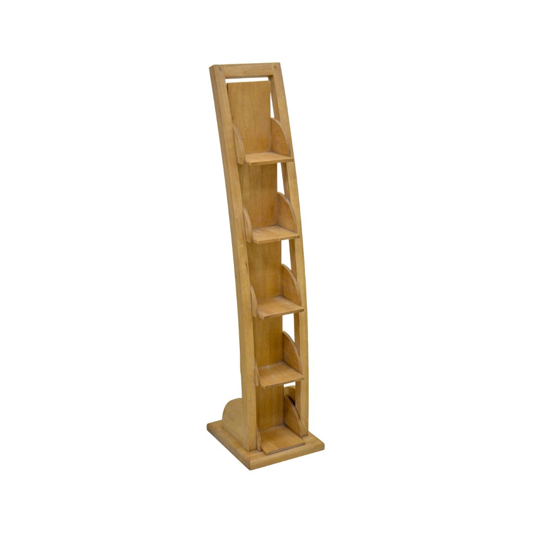 DVD Curve Rack DR2010, Solid wood DVD rack with a curved design