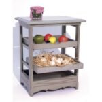 Kitchen Table Rack DR2020, Compact, solid wood table and shelf