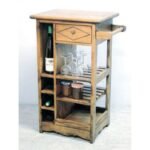 Kitchen Table Rack DR2021, Solid wood table and shelf with 1 drawer