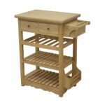 Kitchen Table Rack DR2022, Solid wood table and shelf with 2 drawers