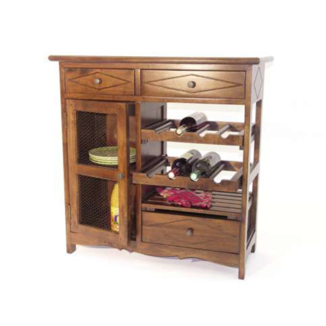 Kitchen Table Rack DR2040, Solid wood table and shelf with 3 drawers and 1 door