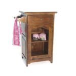 Kitchen Table Rack DR2041, Solid wood table and shelf with 1 drawer and 1 door