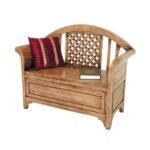 Armchair with Box DR2053, Solid wood armchair with storage box