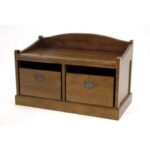 Shoes Bench DR2080, Solid wood shoe bench with 2 drawers