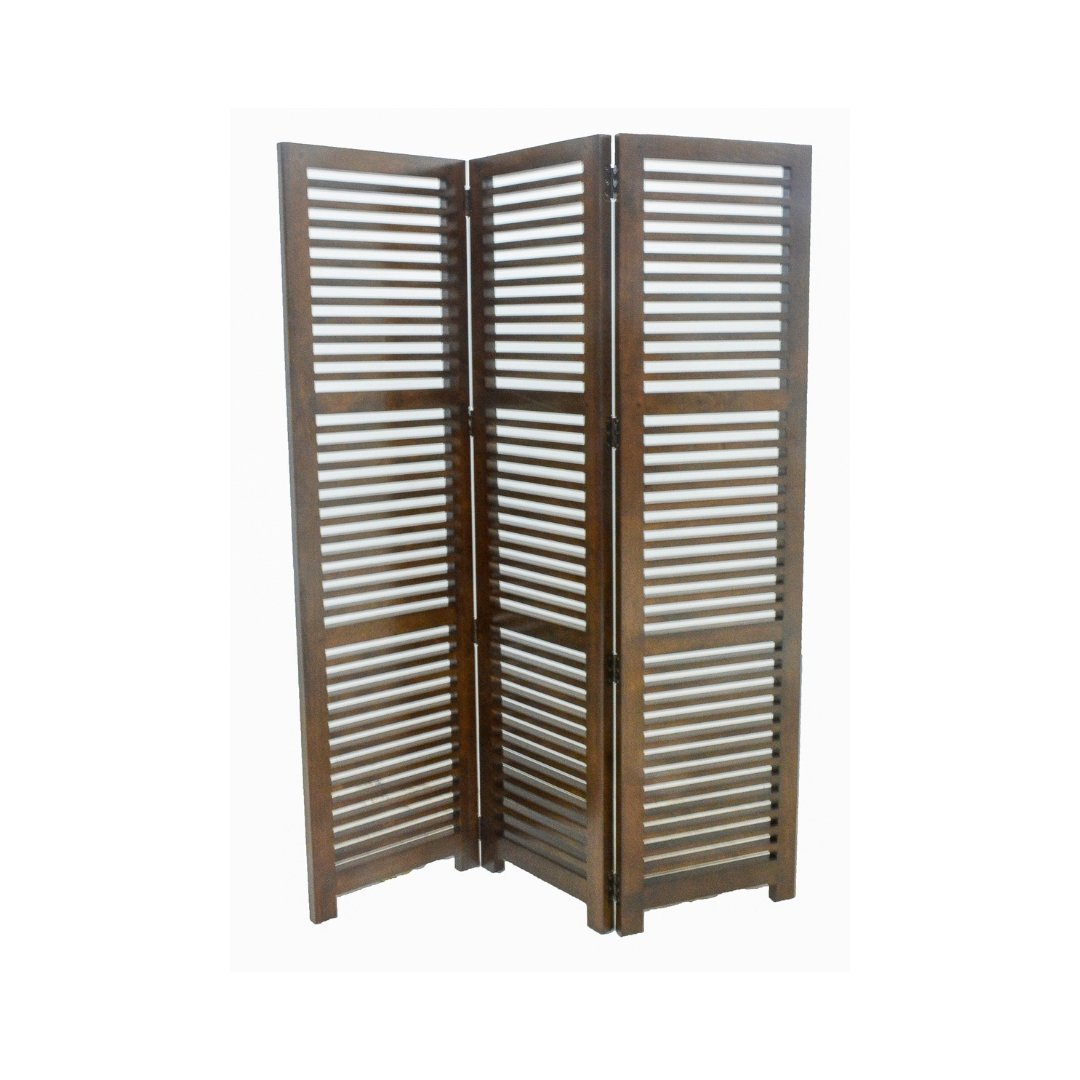 Screen DR2097, 3-panel real wood partition, view 2