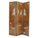 Screen DR2099, 3-panel real wood room divider