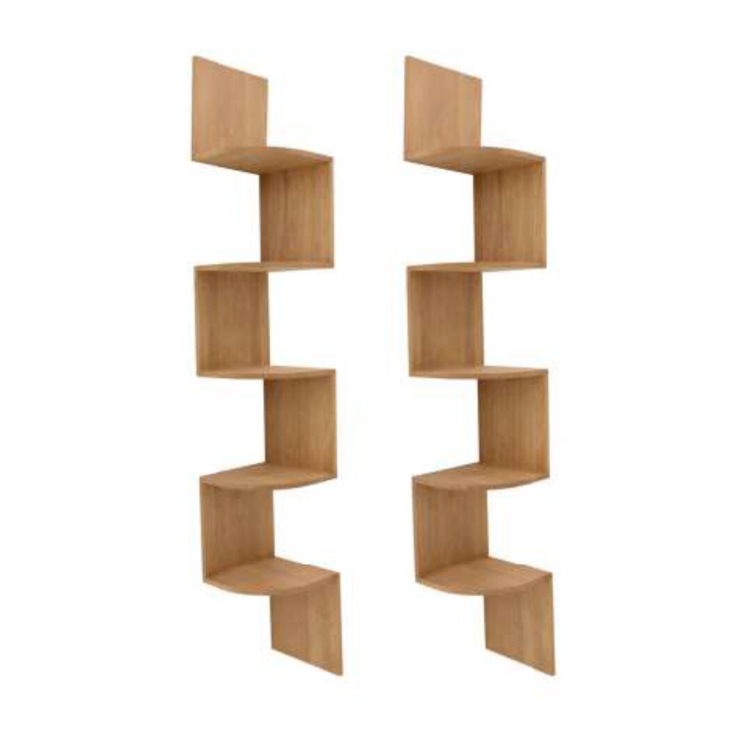 Corner Rack Set DR2120, Set of two solid wood corner shelves