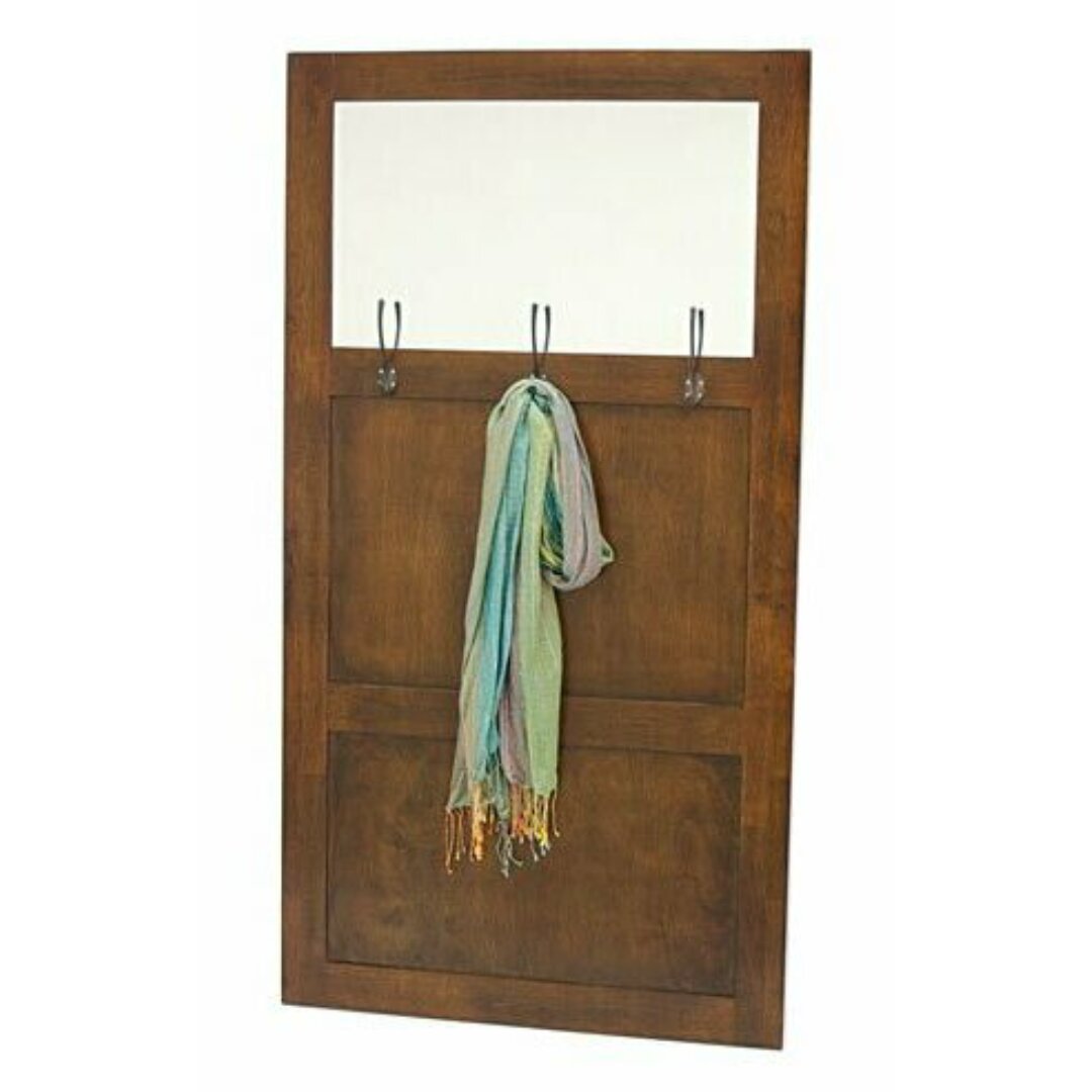 Coat Hanger with Mirror DR2124, Solid wood coat hanger with mirror