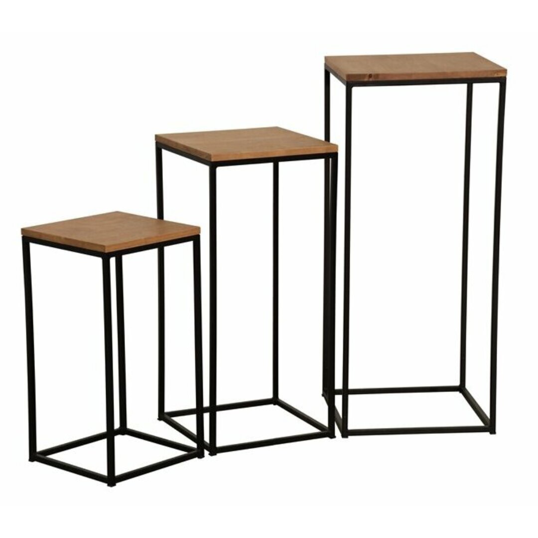 Stand Console Set MD7021, 3-piece minimalist design console set made of real wood