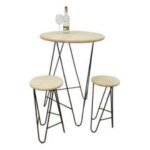 Round Bar Table MD7030, Minimalist round bar table made of solid wood
