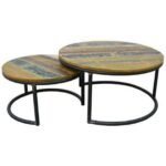 Round Low Table Set MD7037-1, Minimalist style round low table set