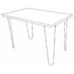 Dining Table MD7043, Minimalist design solid wood dining table