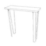 Console MD7046, Minimalist design console made of real wood