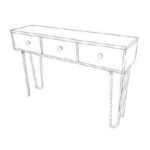 Console 3 Drawers MD7047, Minimalist design console with 3 drawers made of real wood