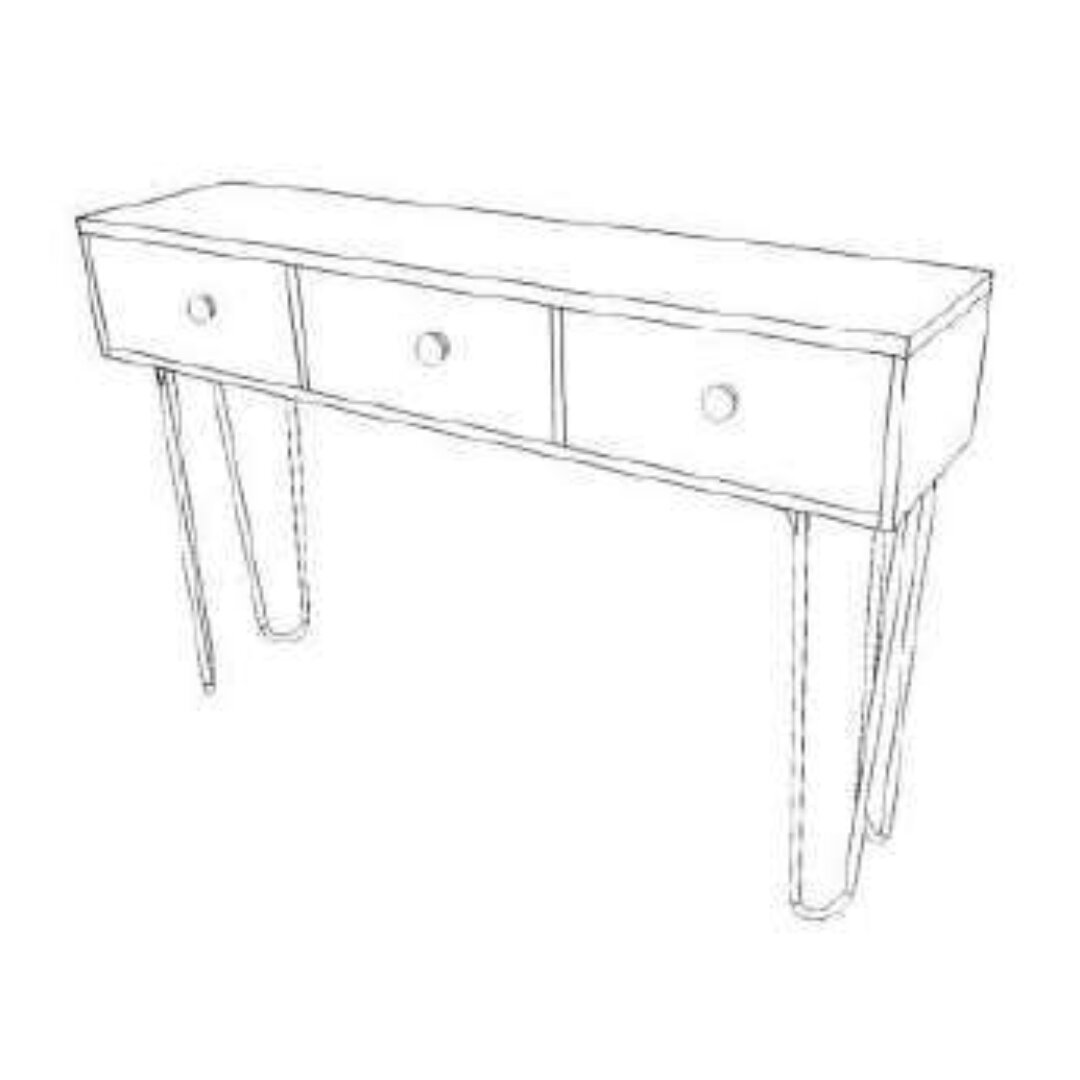 MD7047 Console 3 Drawers MD7047, Minimalist design console with 3 drawers made of real wood