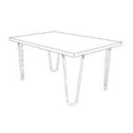Coffee Table MD7050, Minimalist design solid wood coffee table