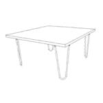 Coffee Table MD7051, Minimalist design solid wood coffee table