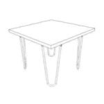 Coffee Table MD7052, Minimalist design solid wood coffee table
