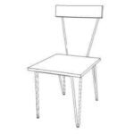 Chair MD7057, Minimalist design solid wood chair