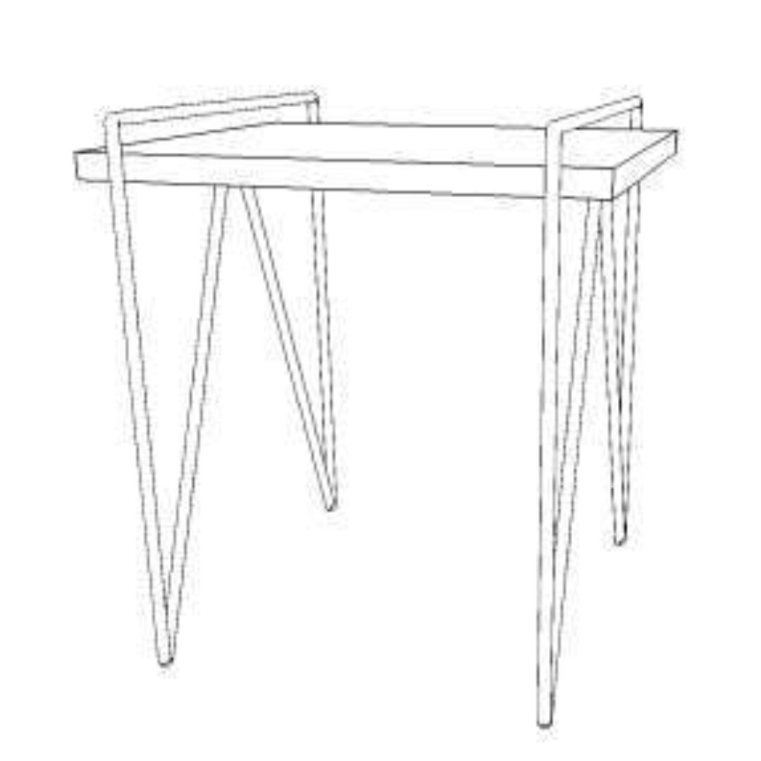 Desk MD7058, Minimalist design solid wood work desk