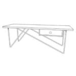 TV Cabinet with Case MD7060, Minimalist design solid wood TV cabinet