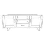 TV Cabinet MD7066, Minimalist design TV stand with 2 doors, 1 drawer, and 2 compartments