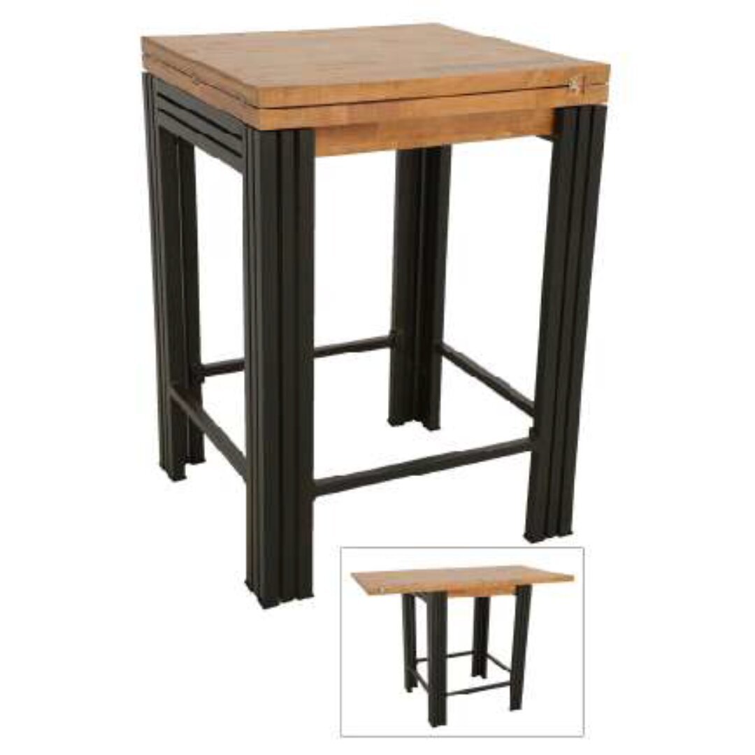 Table MD7112KD, Extendable solid wood table, minimalist style