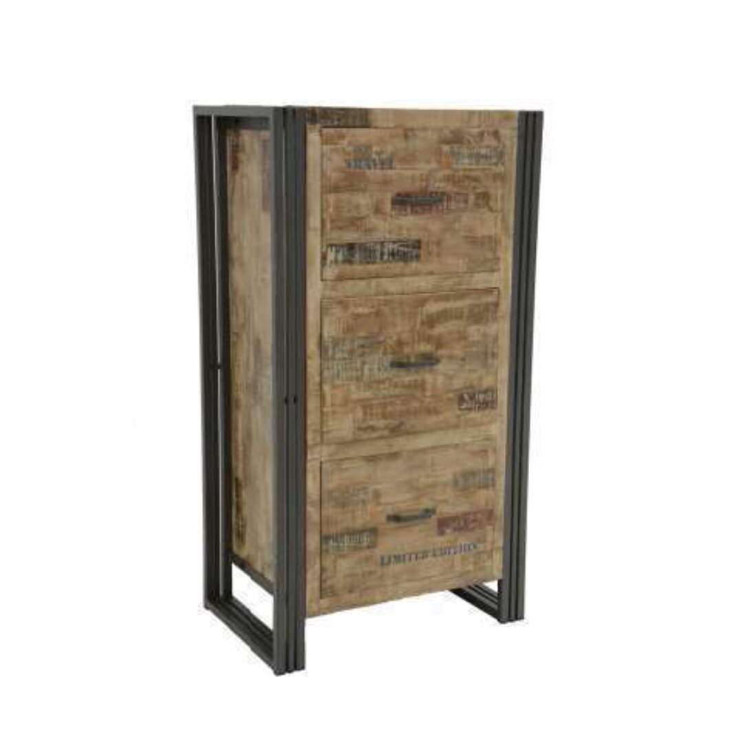 Chest of 3 Drawers MD7124, Minimalist solid wood chest of drawers with 3 compartments