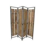 Screen MD7129, Minimalist style real wood room divider, 4 panels