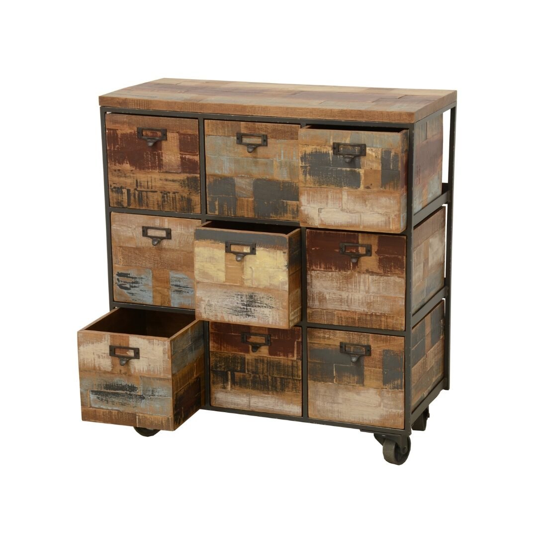 MD7201 Classic CD Rack with 9 Storage Drives, Media Organization Cabinet