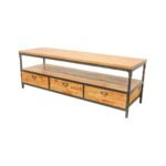 TV Cabinet MD7214, Minimalist solid wood TV stand with 3 drawers, view 5