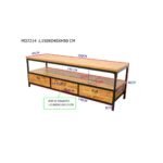 TV Cabinet MD7214, Minimalist solid wood TV stand with 3 drawers, view 6