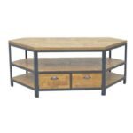 TV Corner MD7215, Factory-style solid wood corner TV stand