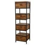 Column MD7217, Minimalist tall solid wood drawer cabinet