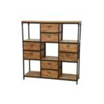 Bookshelf MD7219, Solid wood bookshelf with drawers