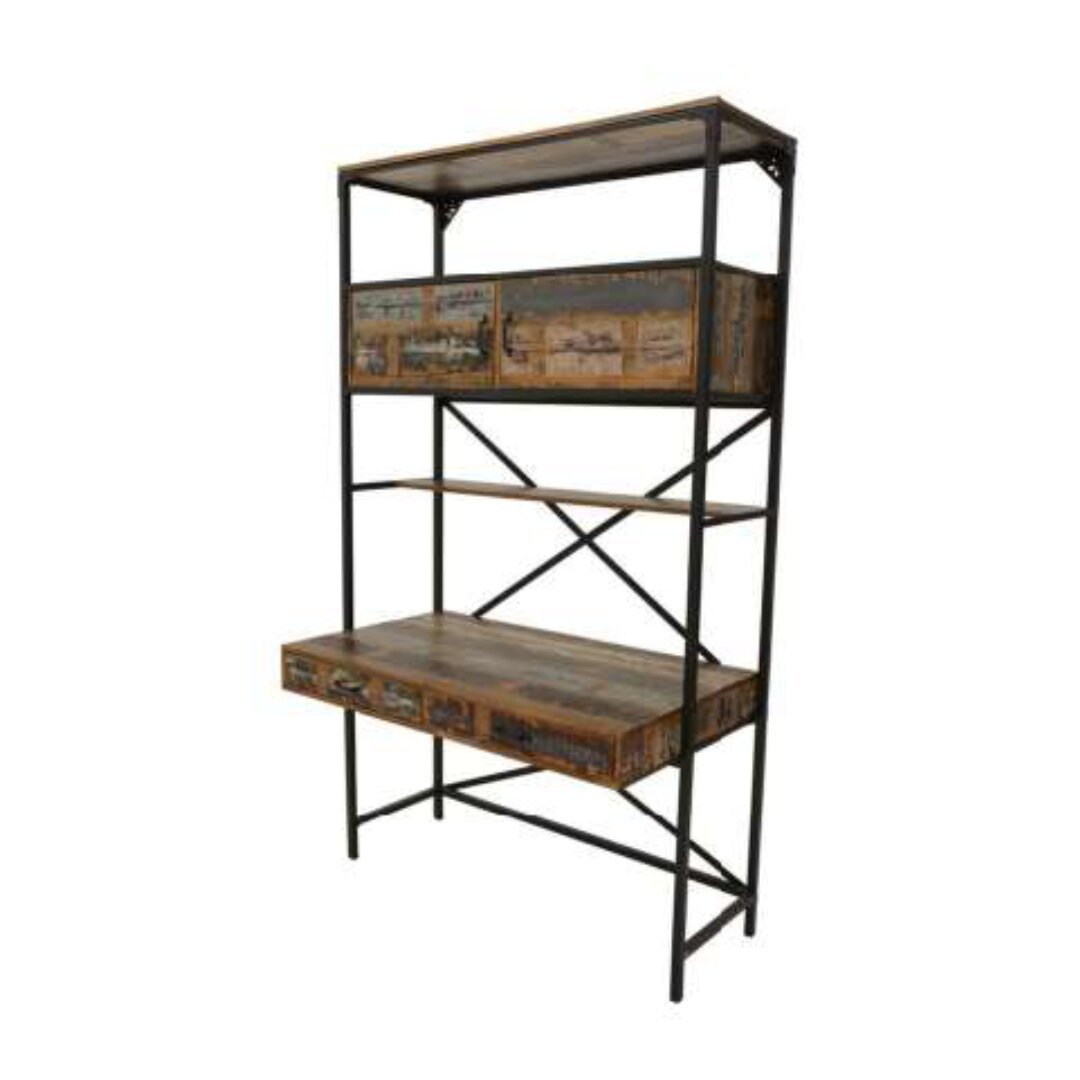 Big Shelf MD7245, Solid wood storage shelf with doors and drawers